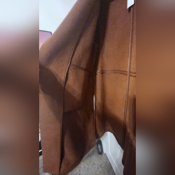 Shawl-Lapel Wool Blend Open-Front Coat "Sold Out" - Picture 11 of 16